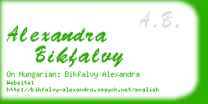 alexandra bikfalvy business card